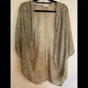 Adrienne Size M Tan Snake-print Cardigan Shrug‎